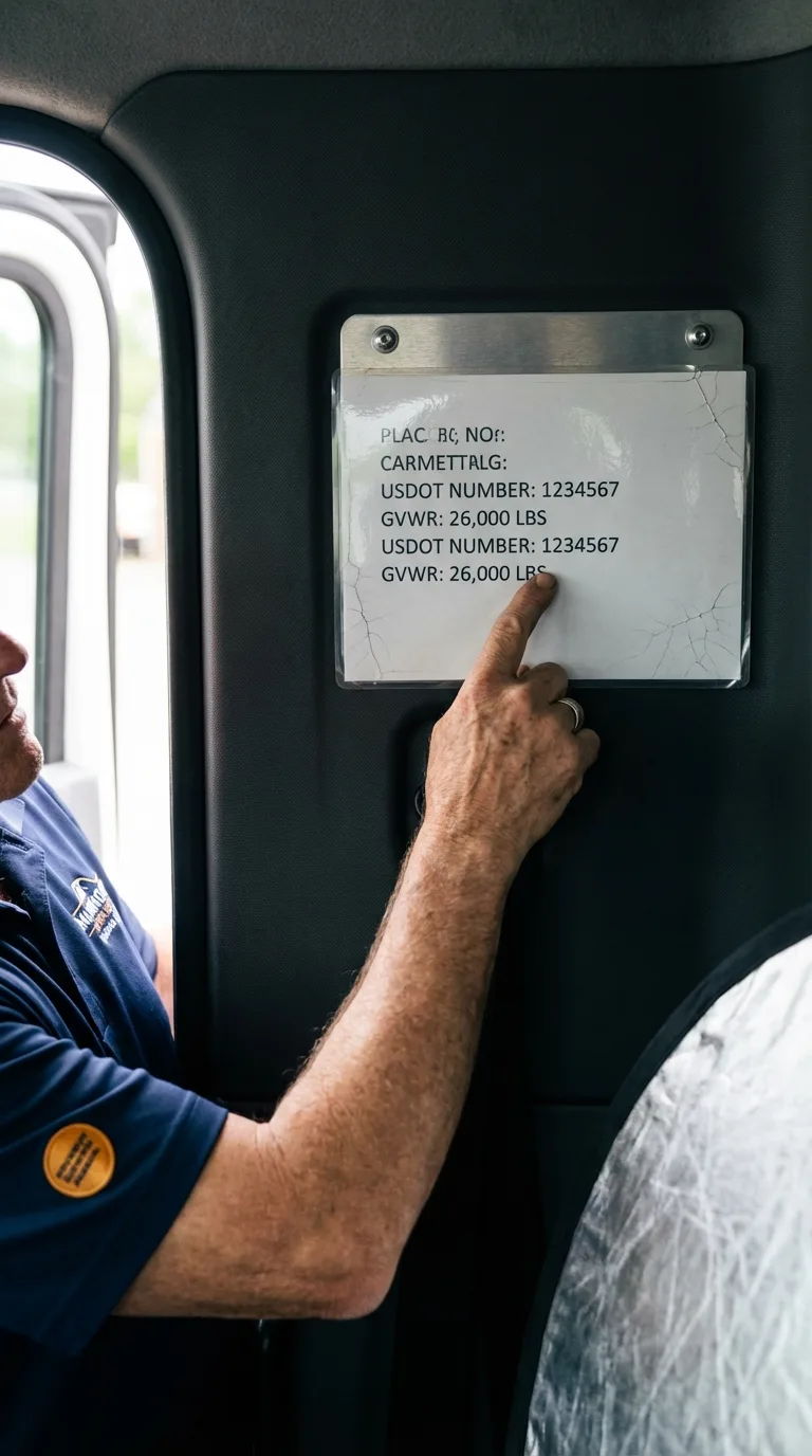 USDOT licensing placard verification in Plymouth